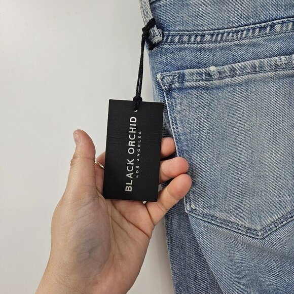 Black Orchid Bardot Straight Fray Jeans Vintage Rehab Light Wash Size 24 NWT - Picture 5 of 12